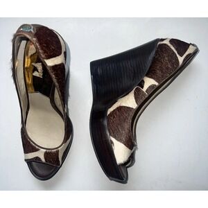 Animal Print Giraffe Faux Fur Date Night Cocktail Party Michael Kors Dalia Wedge